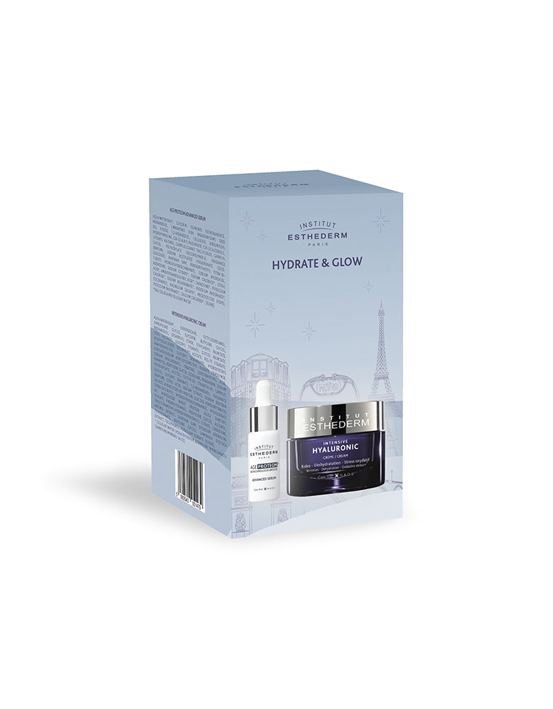 Institut Esthederm Age Proteom™ Advanced Serum, Intensive Hyaluronic Acid Face Cream HYDRATE & GLOW ROUTINE